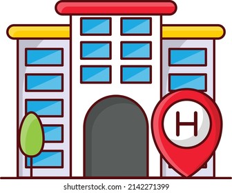hotel location Vector illustration on a transparent background.Premium quality symbols. vector line flat  icon for concept and graphic design.