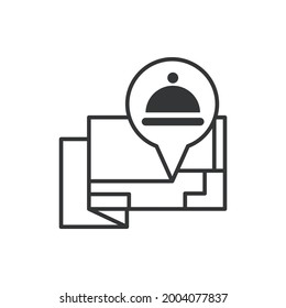 Hotel Location vector outline icon style illustration. EPS 10 file 