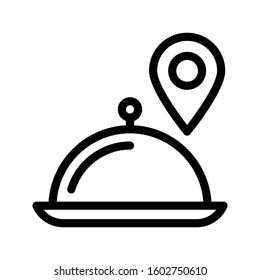 hotel location vector thin line icon 