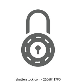 Hotel, lock, padlock icon. Gray vector graphics.