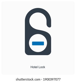 hotel lock and security icon concept