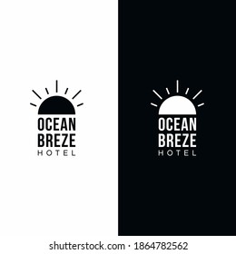 Hotel and lodging Logo Design Template on dark background