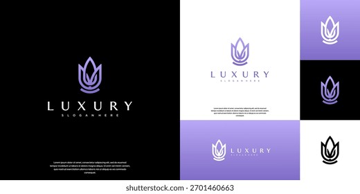 hotel logo, with an abstract flower concept, symbol of premium service, graphic design inspiration.