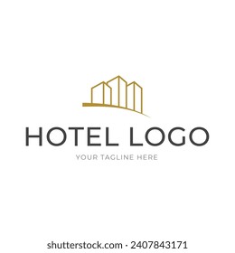 Hotel Logo. building logo icon vector template
