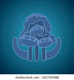 Hotel logo in the clouds, vector illustration