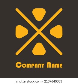 Hotel Logo, Cross Lines With Four Star Five Star Hotel, 