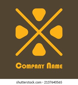 Hotel Logo, Cross Lines With Four Star Five Star Hotel, 