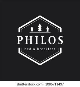 hotel logo design with black background