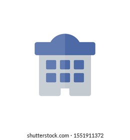 Hotel Logo, Flat Style Icon, Vector Illustration.