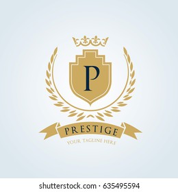 Hotel logo. Luxury crests icon. King and royal brand identity. vector illustration 