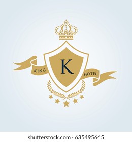 Hotel Logo Luxury Crests Icon King Stock Vector (Royalty Free ...