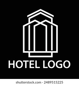 Hotel logo, real estate logo with minimalist design. Logo template for real estate with vector illustration. Editable format. 