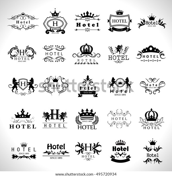 Hotel Logo Set - Isolated On White Background -\
Vector Illustration, Graphic Design. For Web,Websites,App,\
Print,Presentation Templates,Mobile Applications And Promotional\
Materials