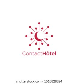 hotel logo template. hotel logo vector. moon logo