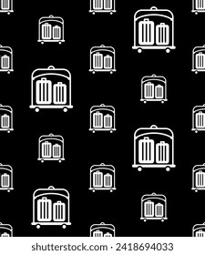 Hotel Luggage Cart Icon Seamless Pattern, Hotel Luggage Trolley Icon Vector Art Illustration