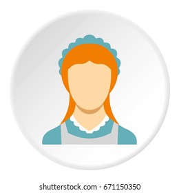 Hotel maid icon in flat circle isolated vector illustration for web