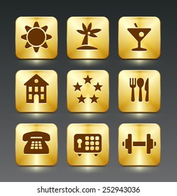 Hotel Maintenance and Services on Black  Bevel Square Buttons