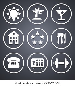 Hotel Maintenance and Services on Grey Round Buttons