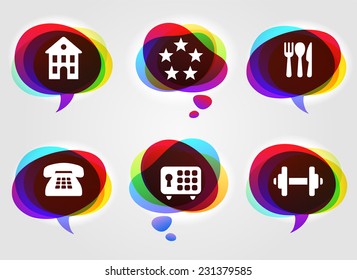 Hotel Maintenance and Services on Multi Color Speech Bubbles