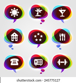 Hotel Maintenance and Services on Multi Color Speech Bubbles