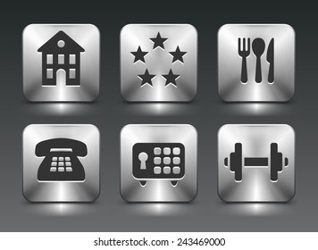 Hotel Maintenance and Services on Silver Square Buttons