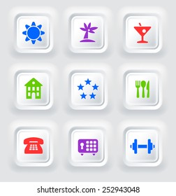 Hotel Maintenance and Services on White Bevel Square Button