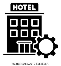 Hotel Management Symbol Linie Vektor-Illustration