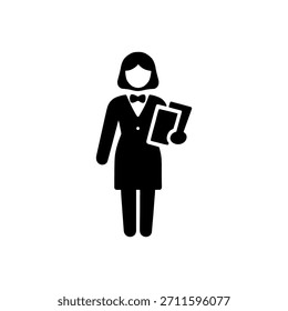 Icono Del Personal De La Anfitriona Del Gerente Del Hotel Aislado Sobre Fondo Blanco
