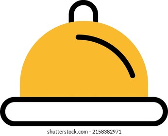 Comida de hotel, ilustración, vector sobre fondo blanco.