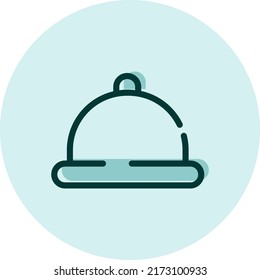 Comida de hotel, ilustración, vector sobre fondo blanco.
