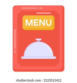 Icono del menú del hotel en diseño plano 


