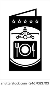 Hotel Menu Icon, Restaurant Menu Icon Vector Art Illustration