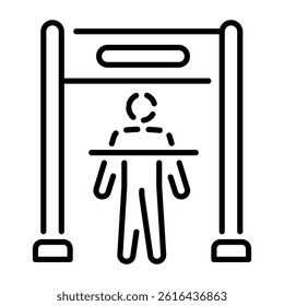Hotel metal scan gate icon in linear style 