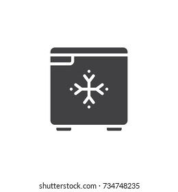 Hotel mini fridge icon vector, filled flat sign, solid pictogram isolated on white. Symbol, logo illustration. svg
