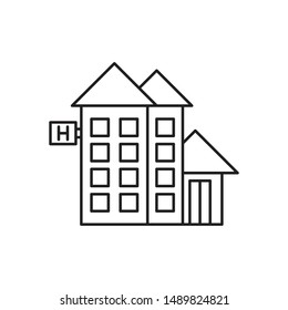 Hotel minimal line icon vector