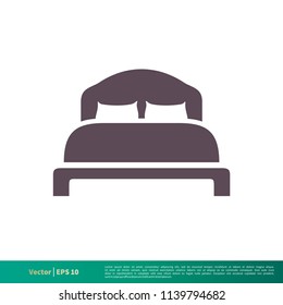 Hotel, Motel, Bed Icon Vector Logo Template Illustration Design. Vector EPS 10.