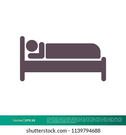 Hotel, Motel, Bed Icon Vector Logo Template Illustration Design. Vector EPS 10.