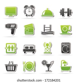 Hotel and Motel facilities icons - vector icon set
