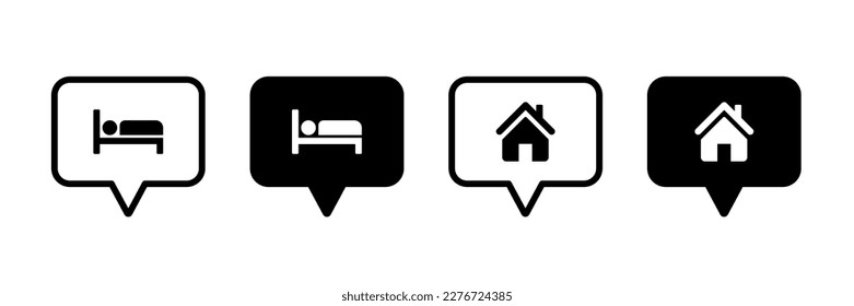 Hotel, motel, hostel vector icon set. Hotel rating symbol. Overnight place logo for website and mobile apps