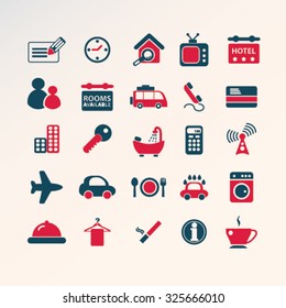 hotel, motel icons