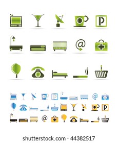 Hotel and motel icons  - Vector icon Set
