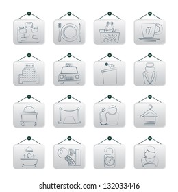 Hotel and motel services icons - vector icon set
