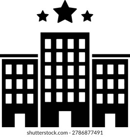Hotel and Multistory Building Complex Icon for Urban Hospitality