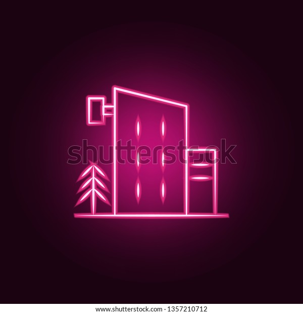 hotel neon icon.\
Elements of travel set. Simple icon for websites, web design,\
mobile app, info\
graphics
