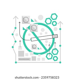 Hotel no smoking sign. Hotel rules, hotel service and amenities vector illustration