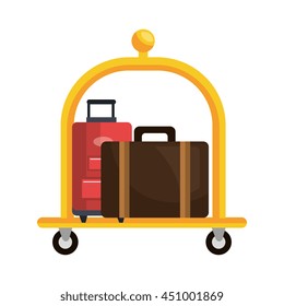 Hotel object isolated flat icon, vector illustration graphic design.