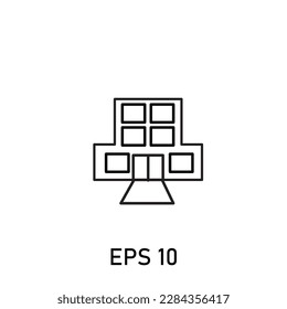 hotel or office building icon editable stroke eps 10
