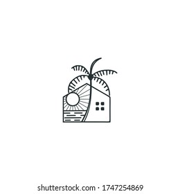hotel on the beach, home logo on the beach