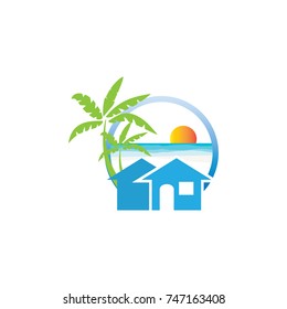 hotel on the beach, home logo on the beach