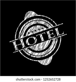 Hotel on blackboard